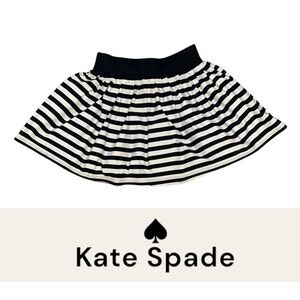 Kate Spade Junior XS Girls Peplum Mini Skirt Black & White Striped